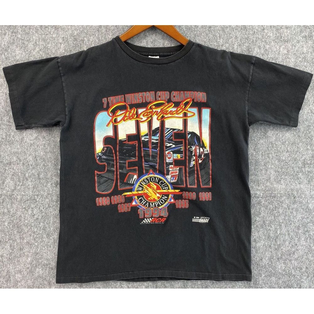 Vtg 1994 Dale Earnhardt Sr Shirt‎ Mens L Seven 7 Time Champion Black Nascar Tee | Poshmark
