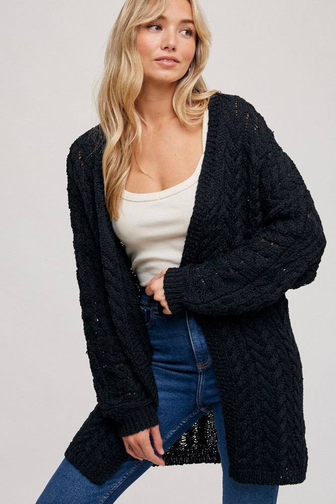 Black Knit Cardigan | PinkBlush Maternity