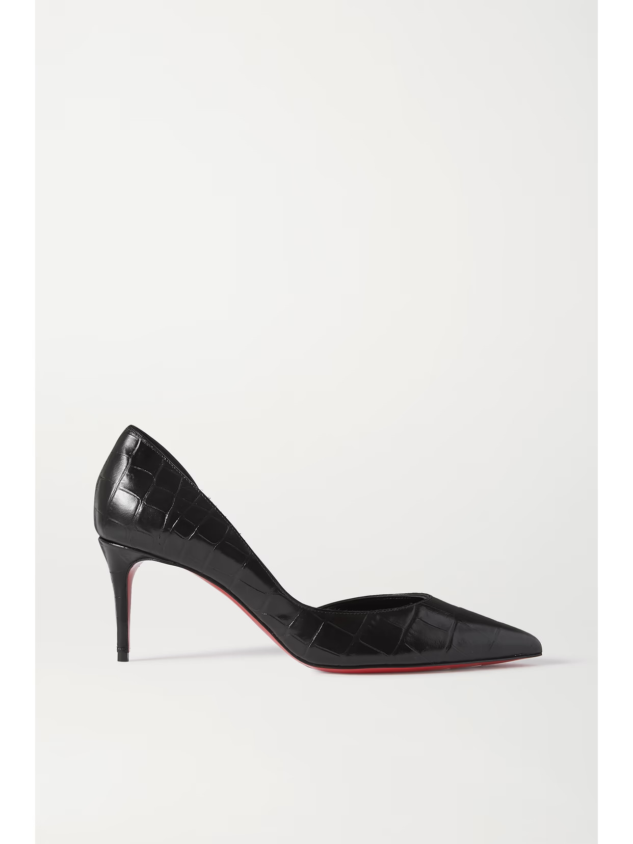 Christian Louboutin - Iriza 70 Croc-effect Leather Pumps - Black | NET-A-PORTER (UK & EU)