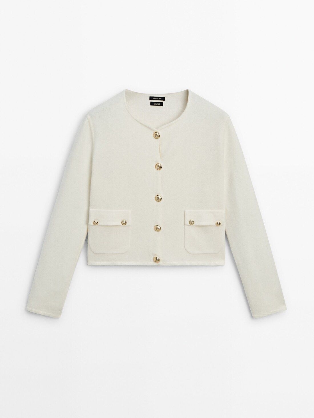 Felted wool knit cardigan with buttons | Massimo Dutti (US)