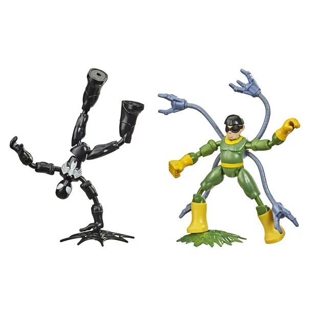 Marvel Spider-Man Bend and Flex Black Suit Spider-Man Vs. Doc Ock Action Figures | Walmart (US)