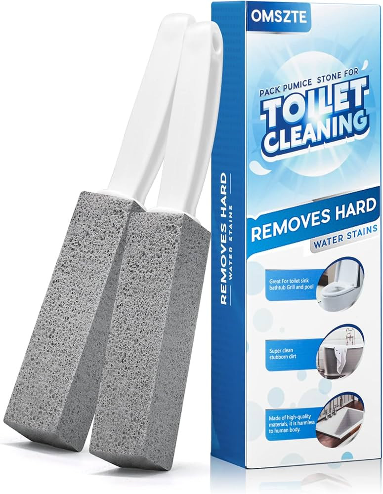 2Pack Pumice Stone Toilet Bowl Cleaner with Handle,Powerfully Cleans Away Limescale Stain,Hard Wa... | Amazon (US)