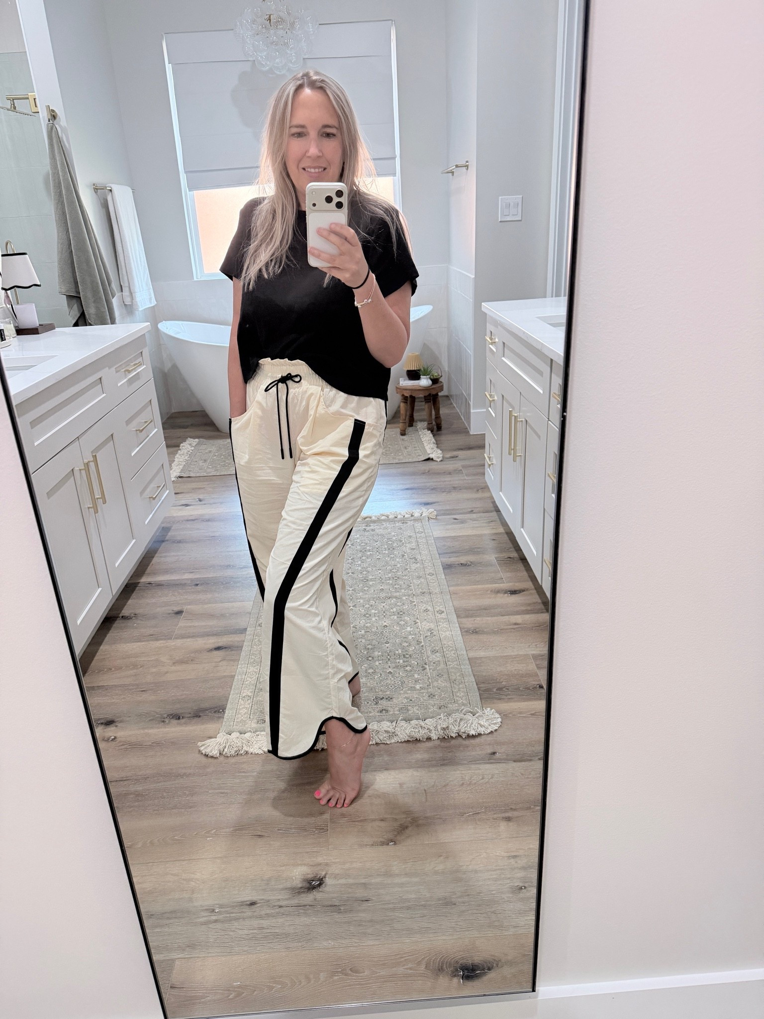 Loving these pants I recently got, they can be dressed up or down. Love the detail at the bottom, pockets and the waist band. Not to thick so they are great for summer. Plan to wear these to travel in as well!

#LTKootd #LTKOver40 #LTKmomlife