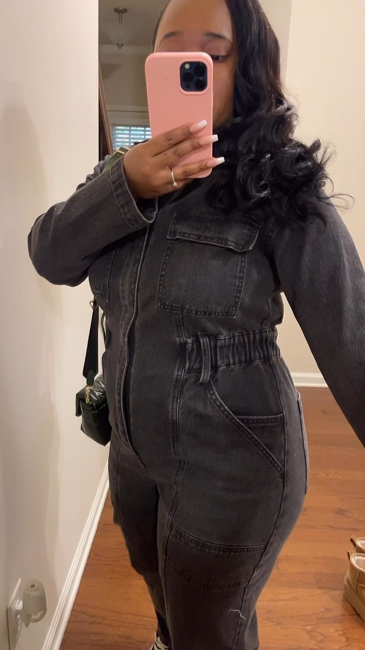 Wearing this long sleeve denim jumpsuit all season long. Got so many compliments! #winterstyle #denim #jumpsuits #curvy 

#LTKstyletip #LTKfindsunder50 #LTKmidsize