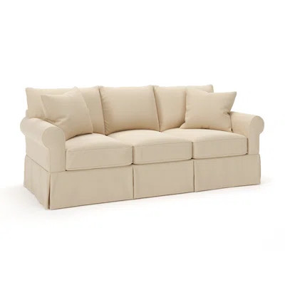 Amari 90" Round Arm Standard Sofa with Reversible Cushions | Wayfair North America