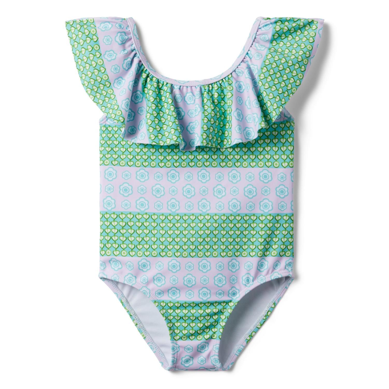 Recycled Geo Floral Striped Swimsuit | Janie and Jack