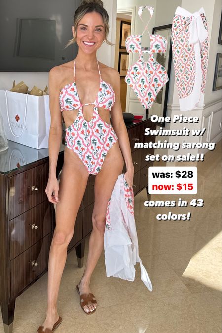 One piece swimsuit and matching sarong from Amazon on sale! Only $15 😍

#LTKfindsunder50 #LTKsalealert #LTKswim