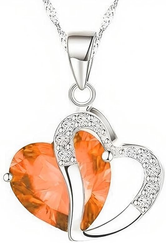 LAVEDA Heart shape Necklaces with Zirconia Gemstones For Women Girls Teen Sterling Silver Necklac... | Amazon (US)
