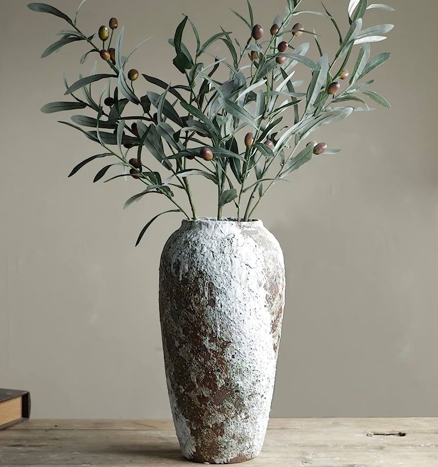 YSNCIDAN Rustic Ceramic Flower Large Vase, Vintage Floor Tall Vase Farmhouse Decor for Living Roo... | Amazon (US)