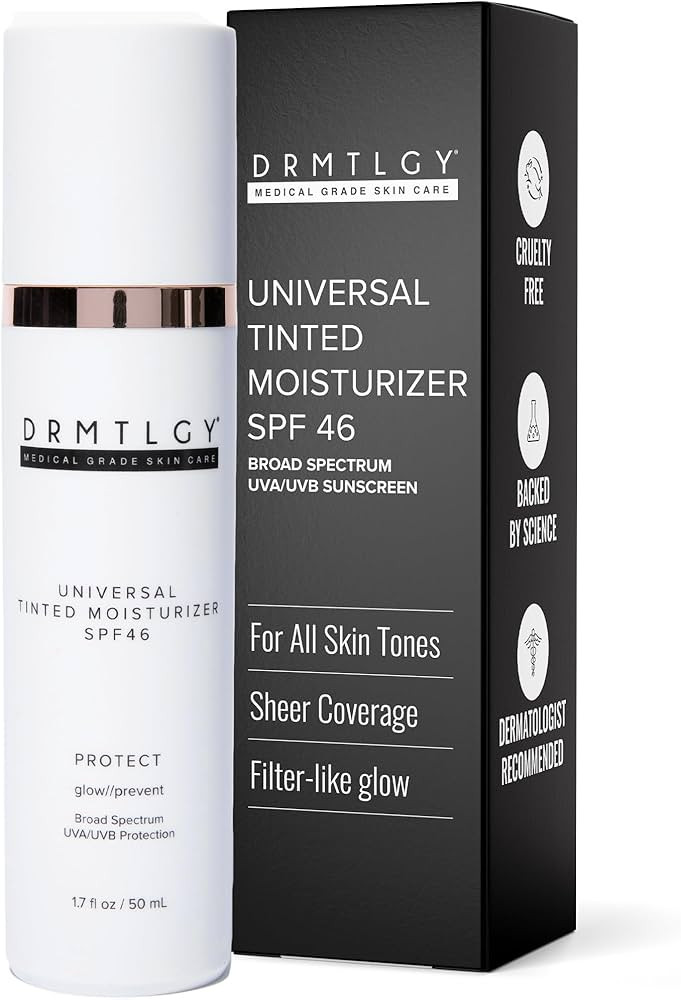 DRMTLGY Anti-Aging Tinted Moisturizer with SPF 46. Universal Tint. All-In-One Face Sunscreen and ... | Amazon (US)