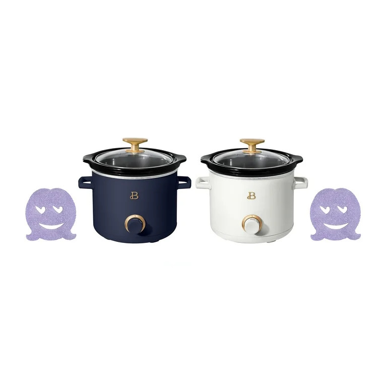 Beautiful 2 Qt Slow Cooker Set with Scrub Mommy, 2-Pack, White Icing and Starry Night by Drew Bar... | Walmart (US)