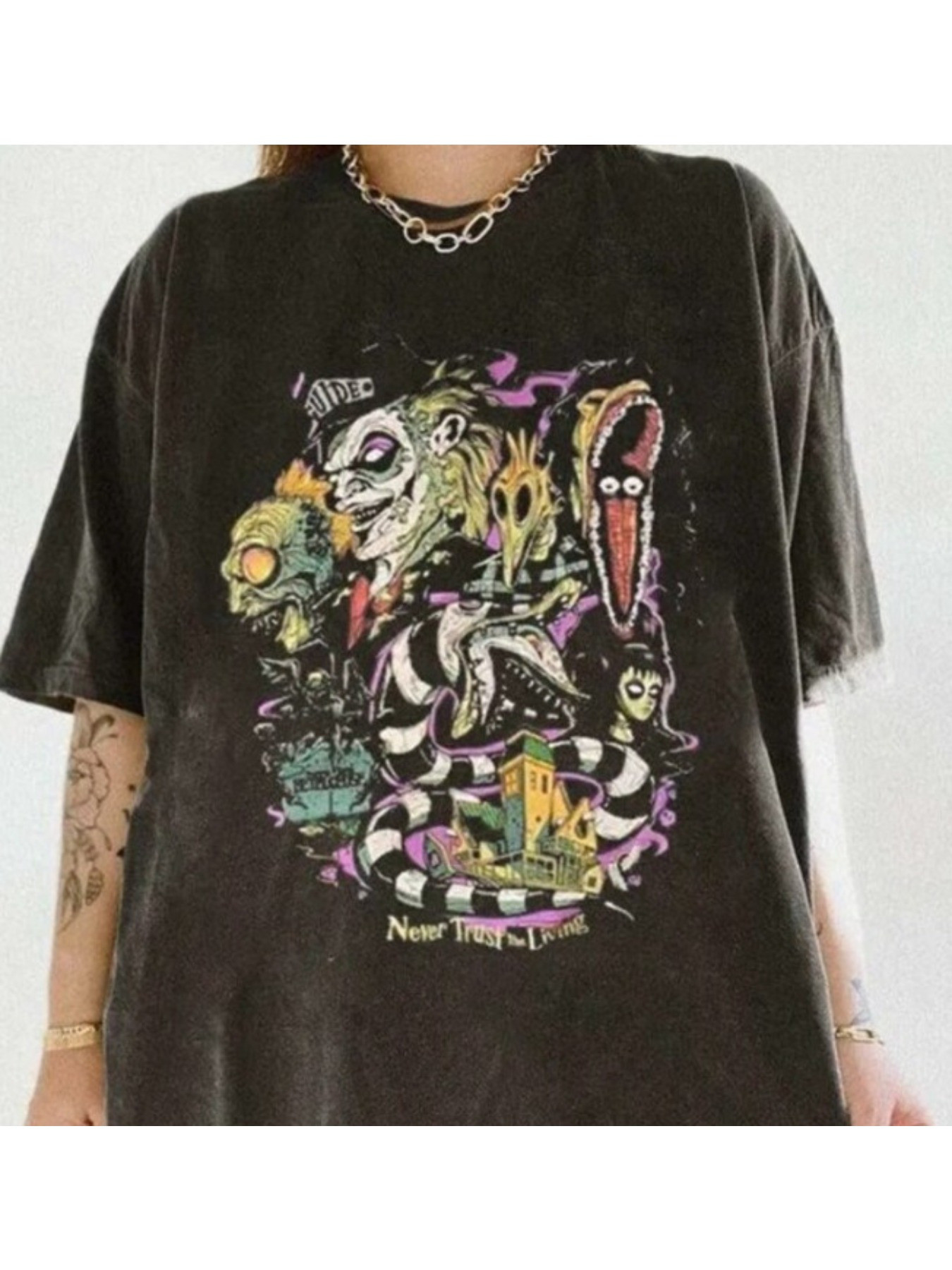 Beetlejuice Halloween T-shirt, Vintage  , Vintage Beetlejuice S- [american Local Perm] | Check Ou... | Temu Affiliate Program