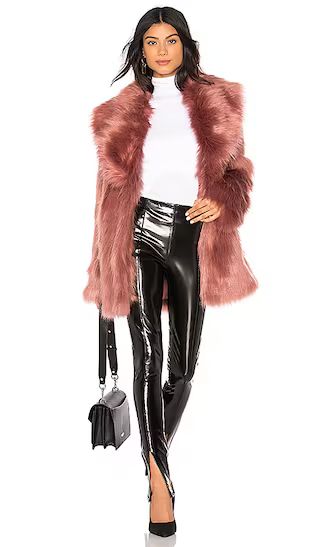 Premium Rose Faux Fur Jacket in Evening Rose | Revolve Clothing (Global)