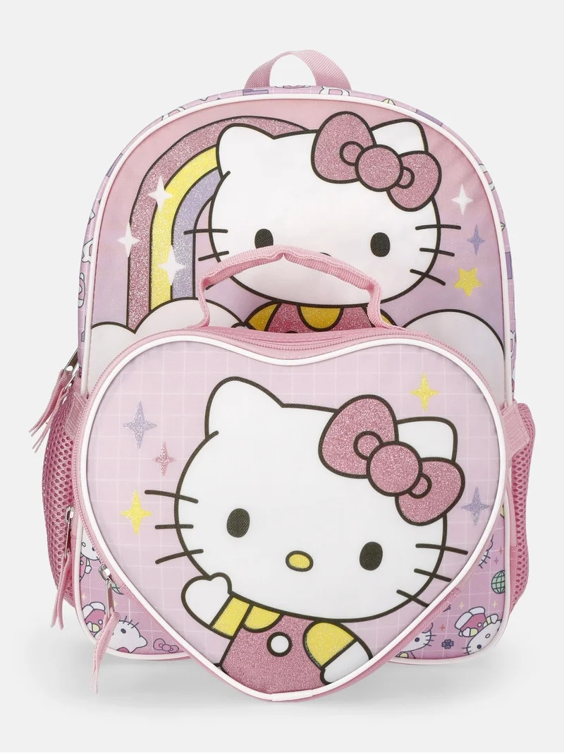 Sanrio Hello Kitty 14" Toddler Backpack with Lunch kit - Pink | Walmart (US)