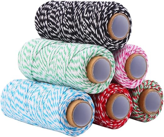 DECORA 328 Yard Bakers Twine Cord Cotton String Rope for Gift Wrapping, Arts Crafts Pack of 6 | Amazon (US)