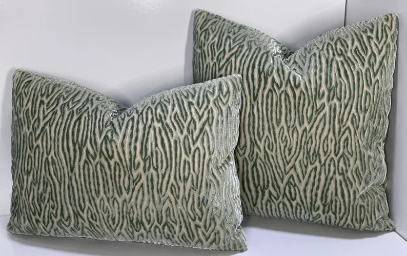 Scalamandre" Faux Bois Velvet Dusk ", Same fabric on Both sides with Zippers,  I have  2 of each ... | Etsy (US)