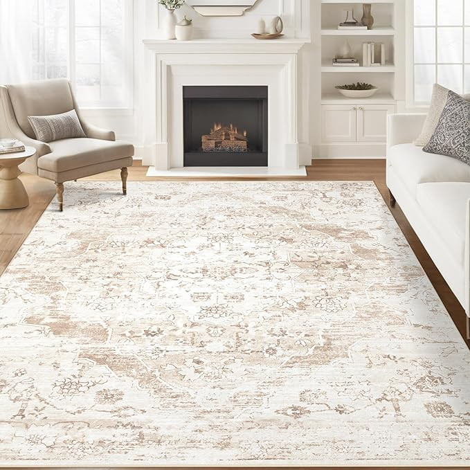 Area Rug 5x7 Living Room: Washable Vintage Rug Non-Slip Retro Rug Soft Low-Pile Indoor Carpet for... | Amazon (US)