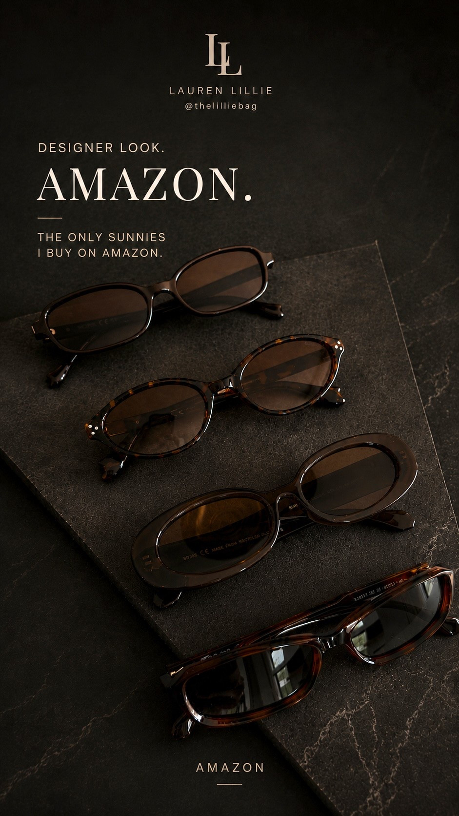 Designer-look sunnies without the designer price tag 🖤 These are the ONLY sunglasses I keep rebuying from Amazon — chic, elevated, and they look so luxe in person. Use my code LILLIESJ to save 10% off ✨

amazon sunglasses, designer inspired sunglasses, amazon fashion finds, luxe for less, chic accessories, neutral style, summer accessories, affordable sunglasses, vacation style, amazon must haves, elevated basics, designer look for less