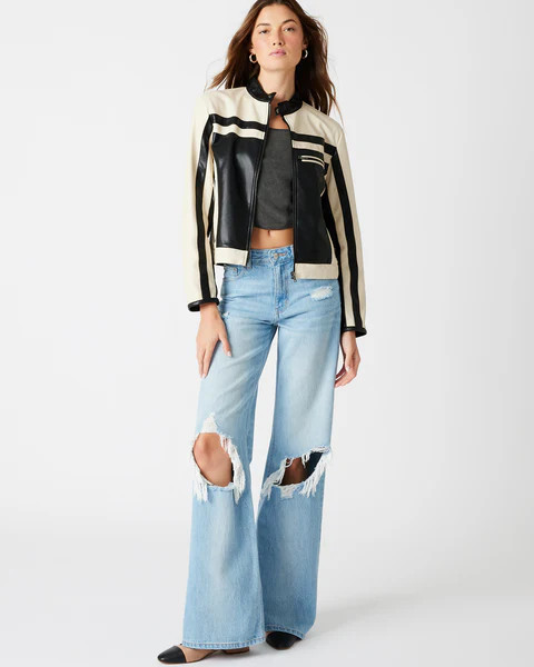 XAVI RACER JACKET BLACK/WHITE | Steve Madden (US)