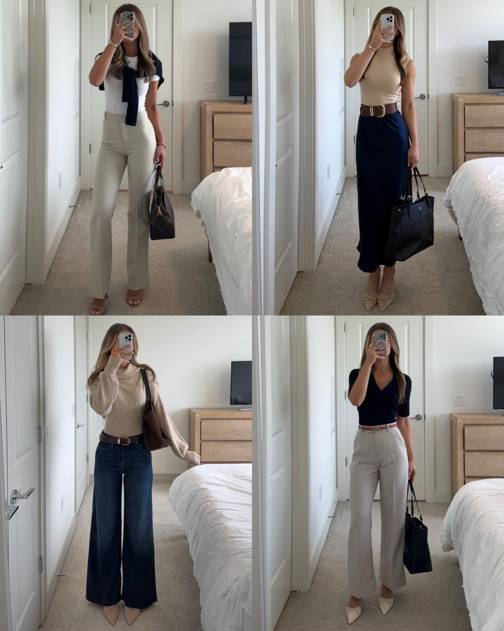 Beige + Navy office outfit styling inspo 👖🤎

#LTKWorkwear