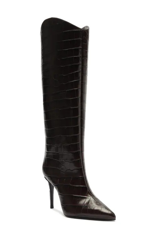 Schutz Maryana Pointed Toe Knee High Boot in Brown at Nordstrom, Size 6.5 | Nordstrom