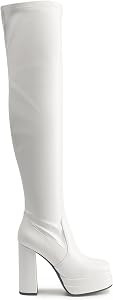 DREAM PAIRS Women's Platform Over The Knee Thigh High Boots Chunky High Heels Square Toe Long Fal... | Amazon (US)