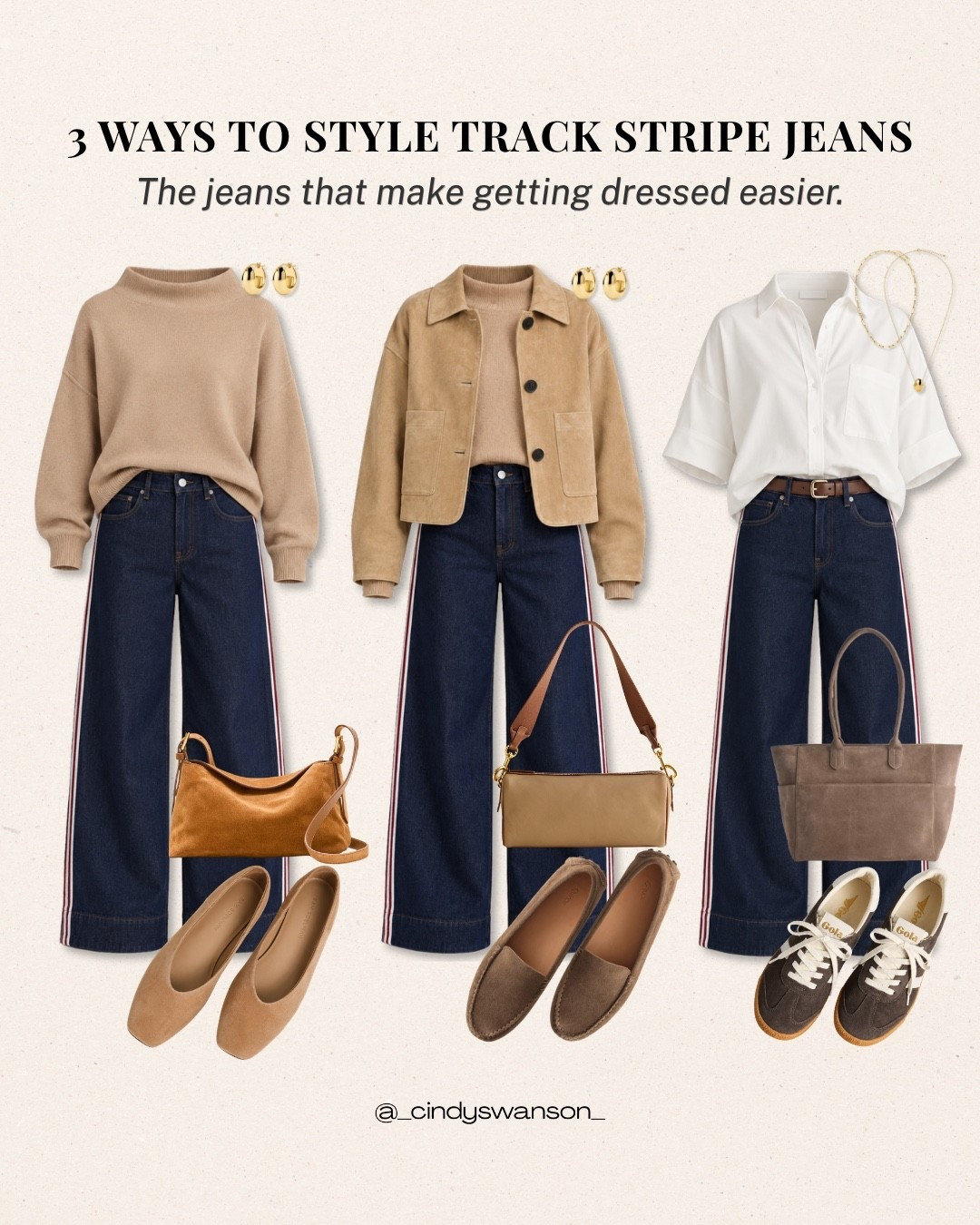 These track stripe jeans make a classic pair of jeans feel a little more interesting. I love how easily they work with a soft neutral sweater, a casual jacket, or a crisp white shirt, three simple ways to take them from everyday errands to a more polished look.

#LTKootd #LTKgrwm #LTKOver40