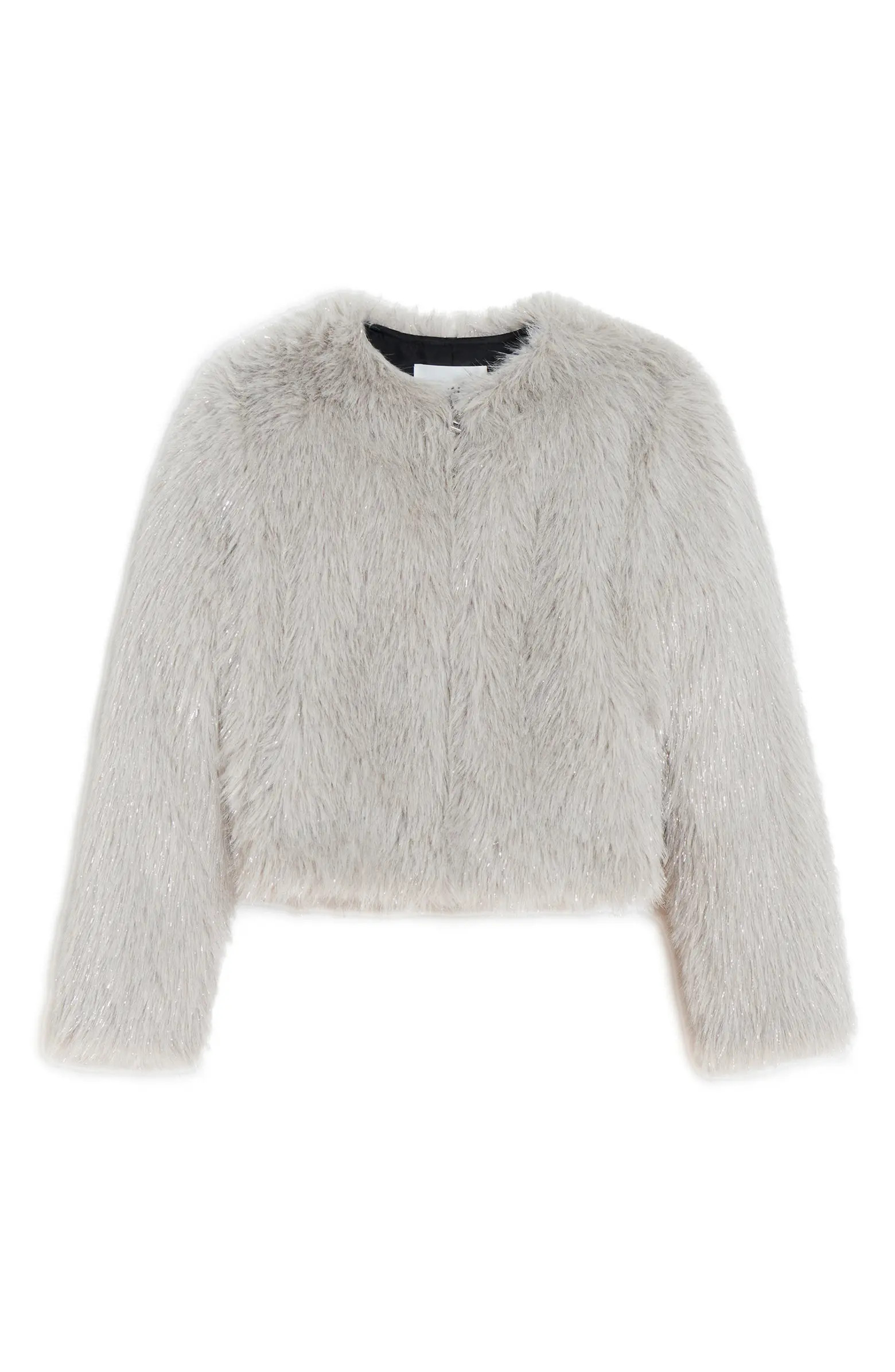 Uma Tinsel Crop Zip Front Pluche™ Faux Fur Coat | Nordstrom