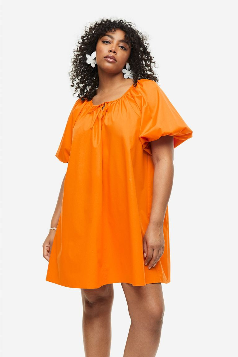 Puff-sleeved Tie-detail Dress | H&M (US + CA)