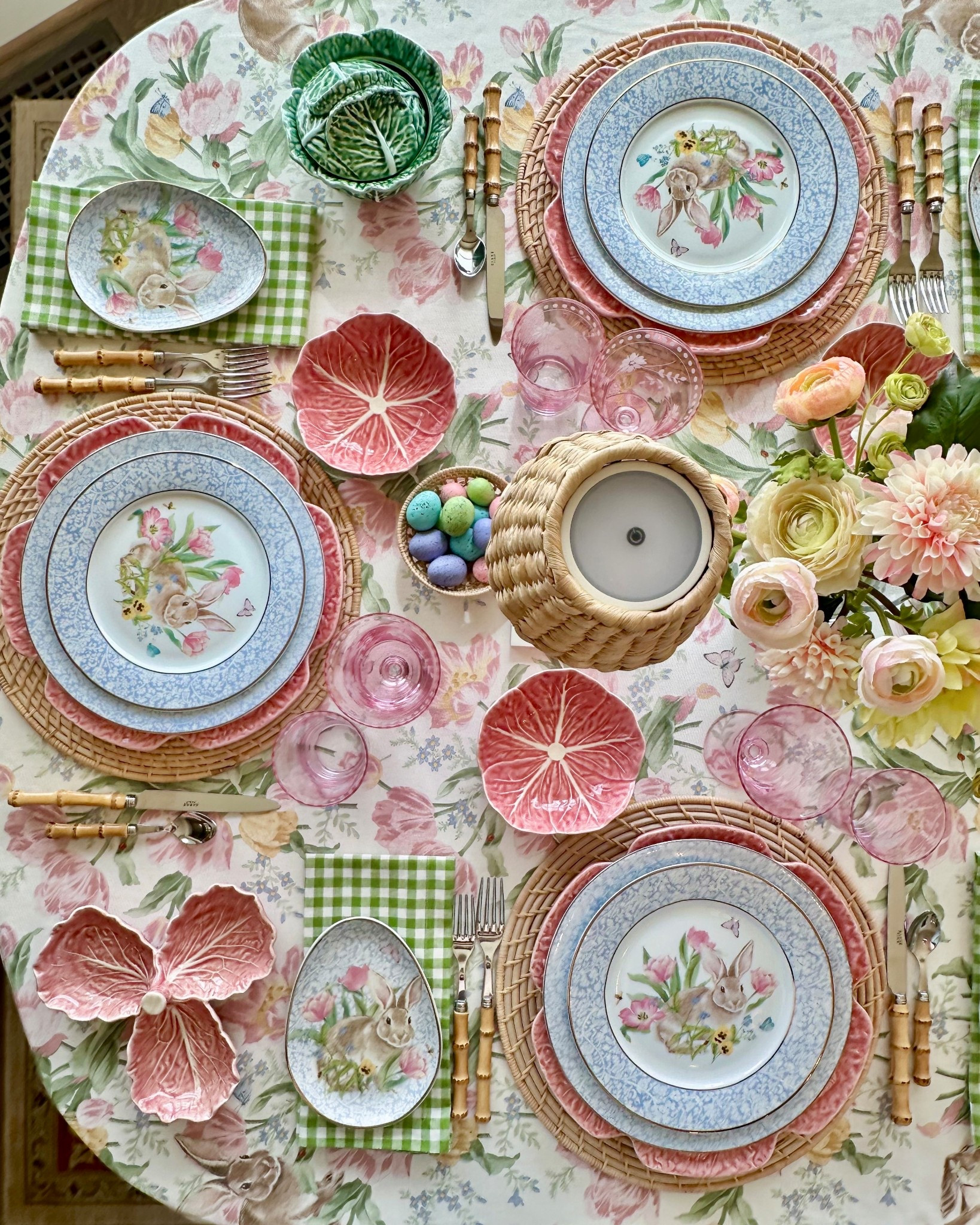Easter table featuring Williams Sonoma cabbage plates cabbageware bamboo flatwaree

#LTKHome #LTKSeasonal #LTKfoodie