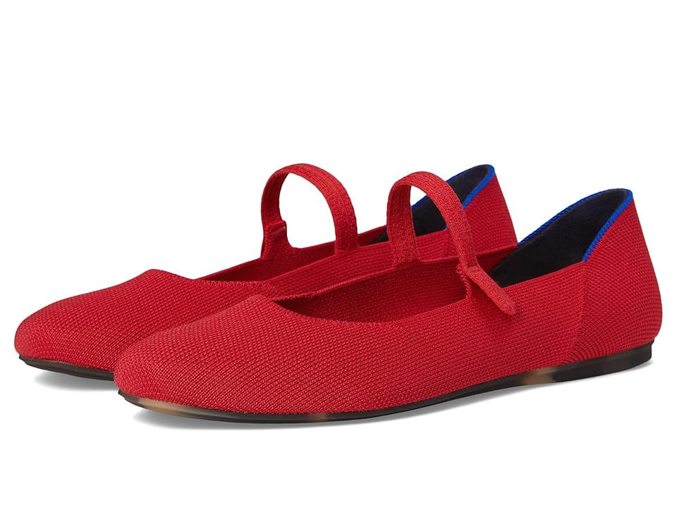 Rothy's The Square Mary Jane Women's Dress Flat Shoes Lollipop Red: 9.5 M | Zappos.com