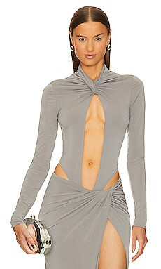 Keyhole Bodysuit With Ruched Neck Detail
                    
                    LaQuan Smith | Revolve Clothing (Global)