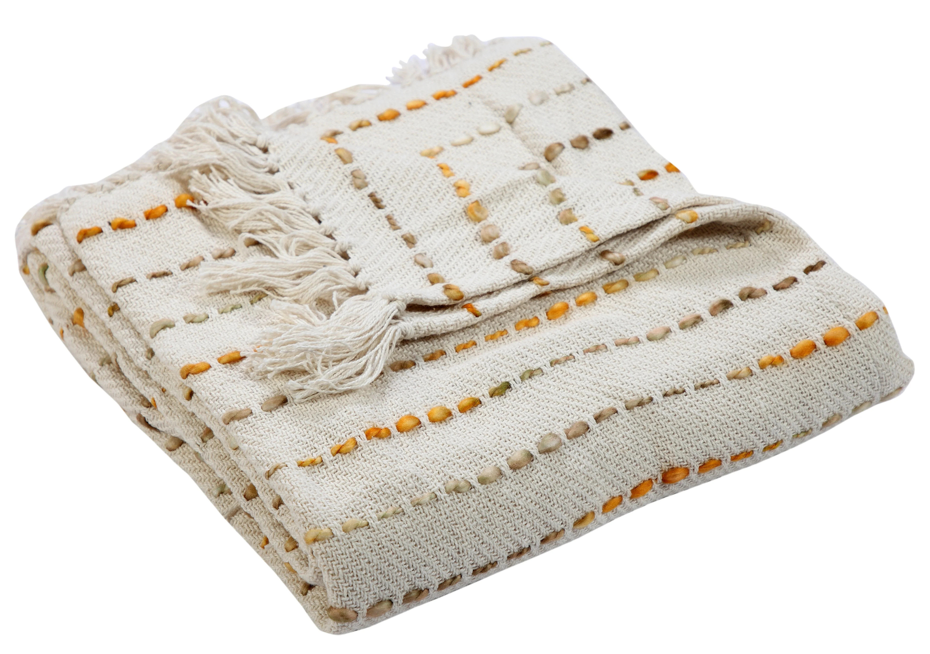 LR Home Soft Luxury Handmade Boho Striped Throw Blanket with Fringe - Walmart.com | Walmart (US)