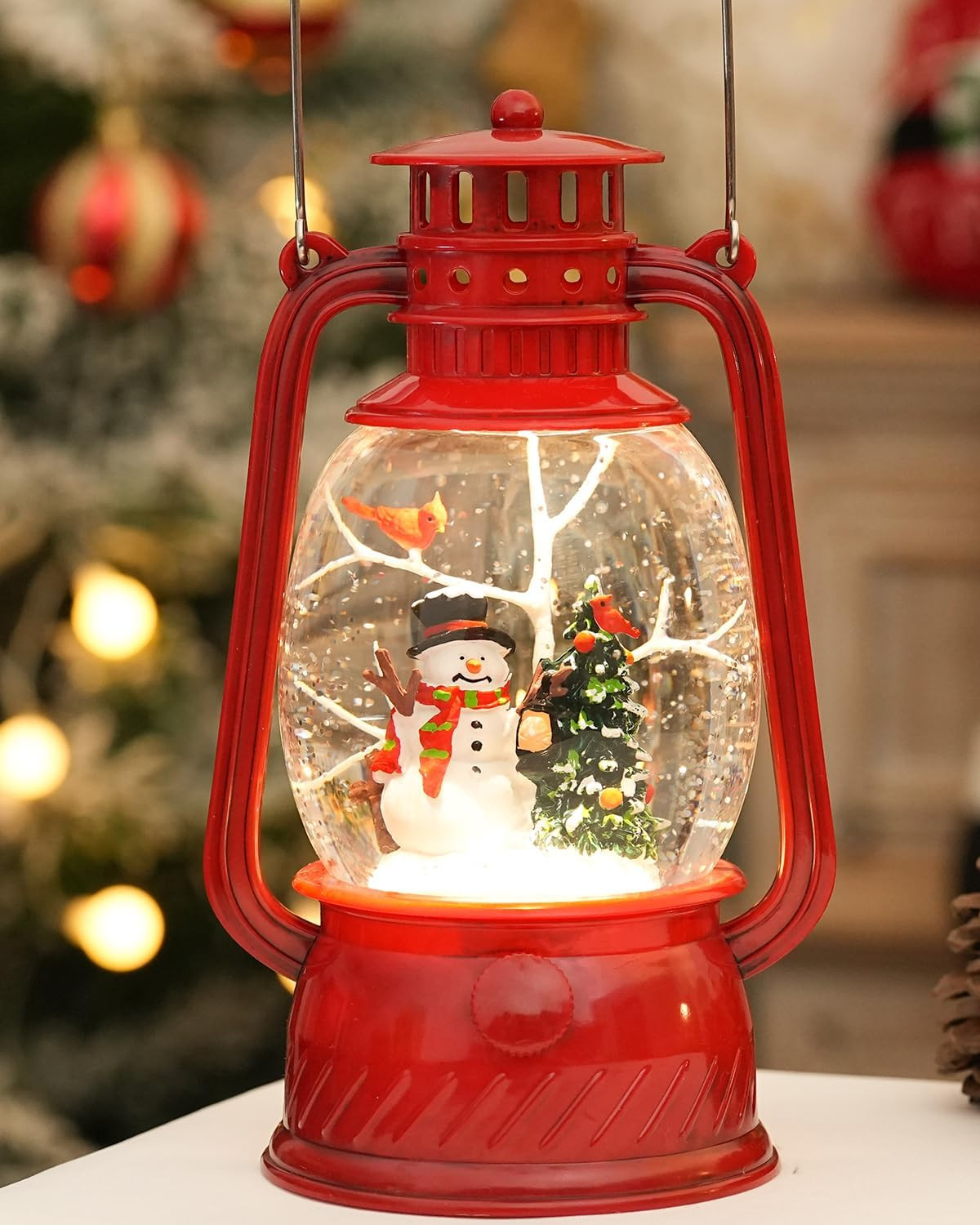 Christmas Decor Christmas Snow Globe Lantern,Snowman Lighted Snow Globes Musical with Swirling Gl... | Amazon (US)