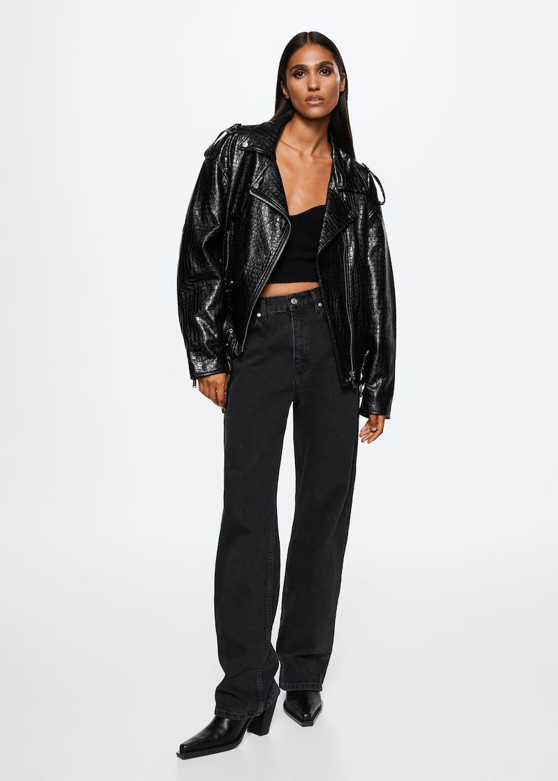 Leather-effect biker jacket -  Women | Mango USA | MANGO (US)