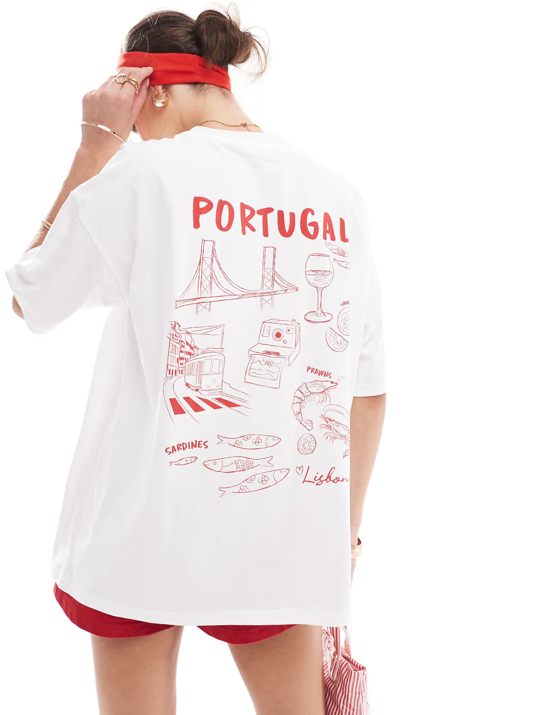 ASOS DESIGN oversized t-shirt with Portugal graphic in ivory | ASOS (Global)