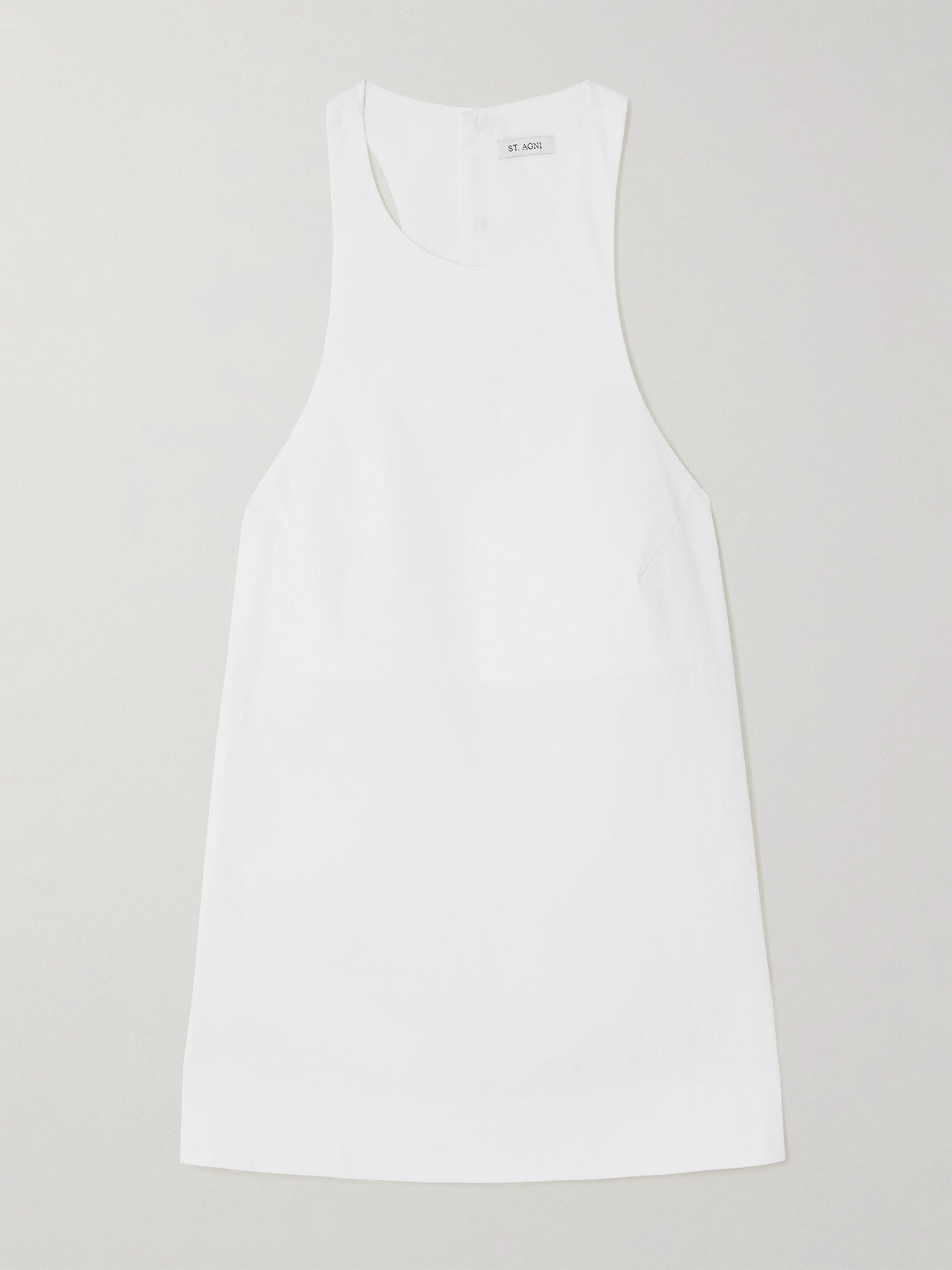 ST. AGNI - Open-back Cotton-blend Poplin Tank - White | NET-A-PORTER (US)