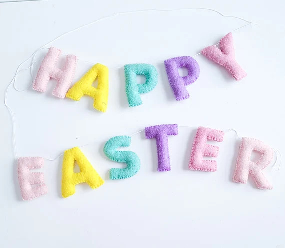 PASTEL HAPPY EASTER // Woolie Letter Garland | Etsy | Etsy (US)