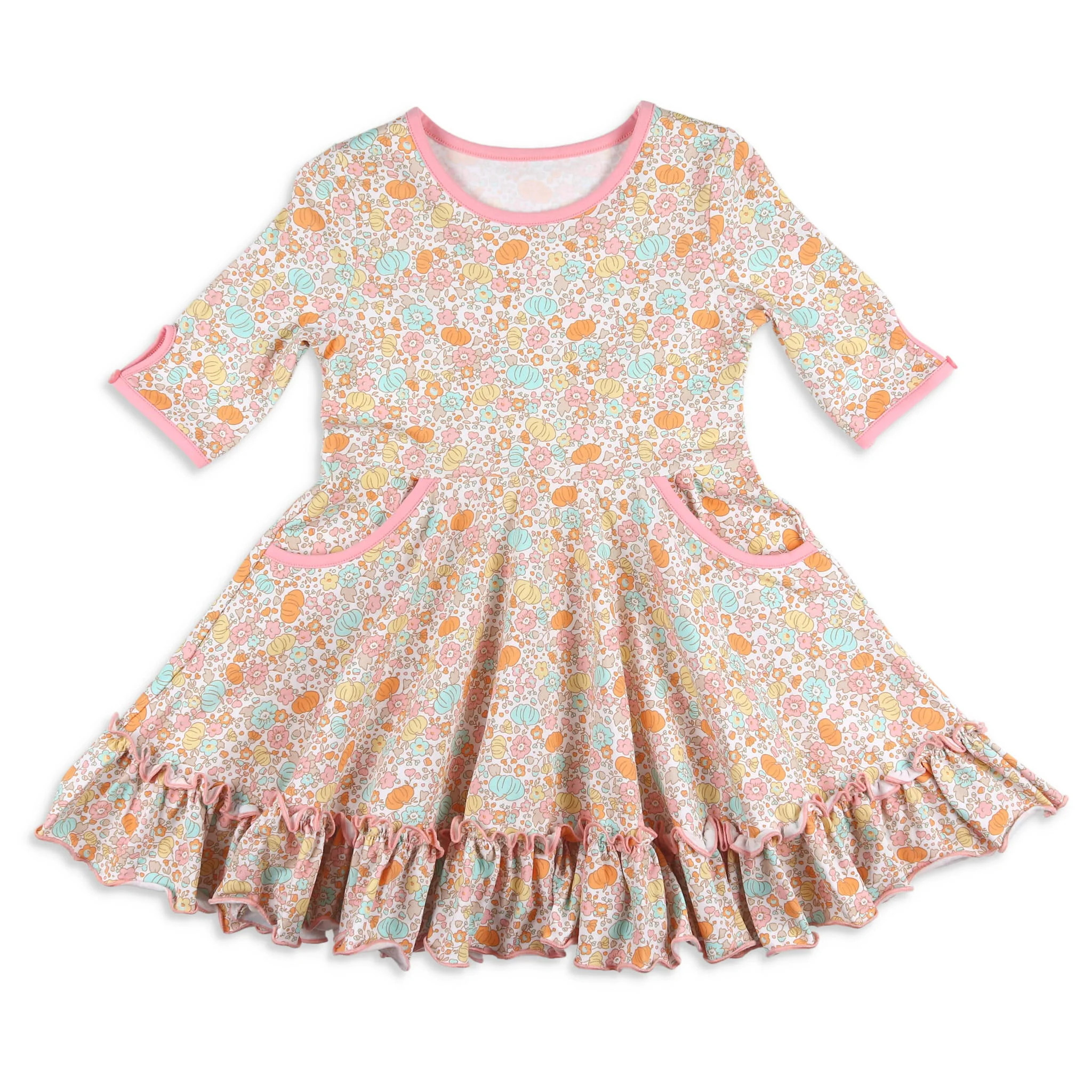 Girls Twirl Dress - Pretty Pumpkin - Shrimp and Grits Kids | Shrimp and Grits Kids