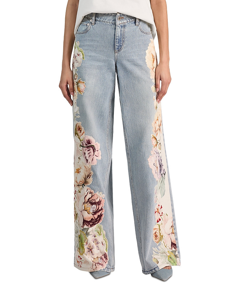 Alice and Olivia Amazing Low Rise Baggy Jeans in Silver Light Wash | Bloomingdale's (US)