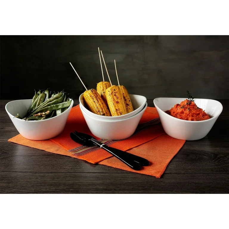 Better Homes & Gardens White Porcelain Wavy Serve Bowl | Walmart (US)