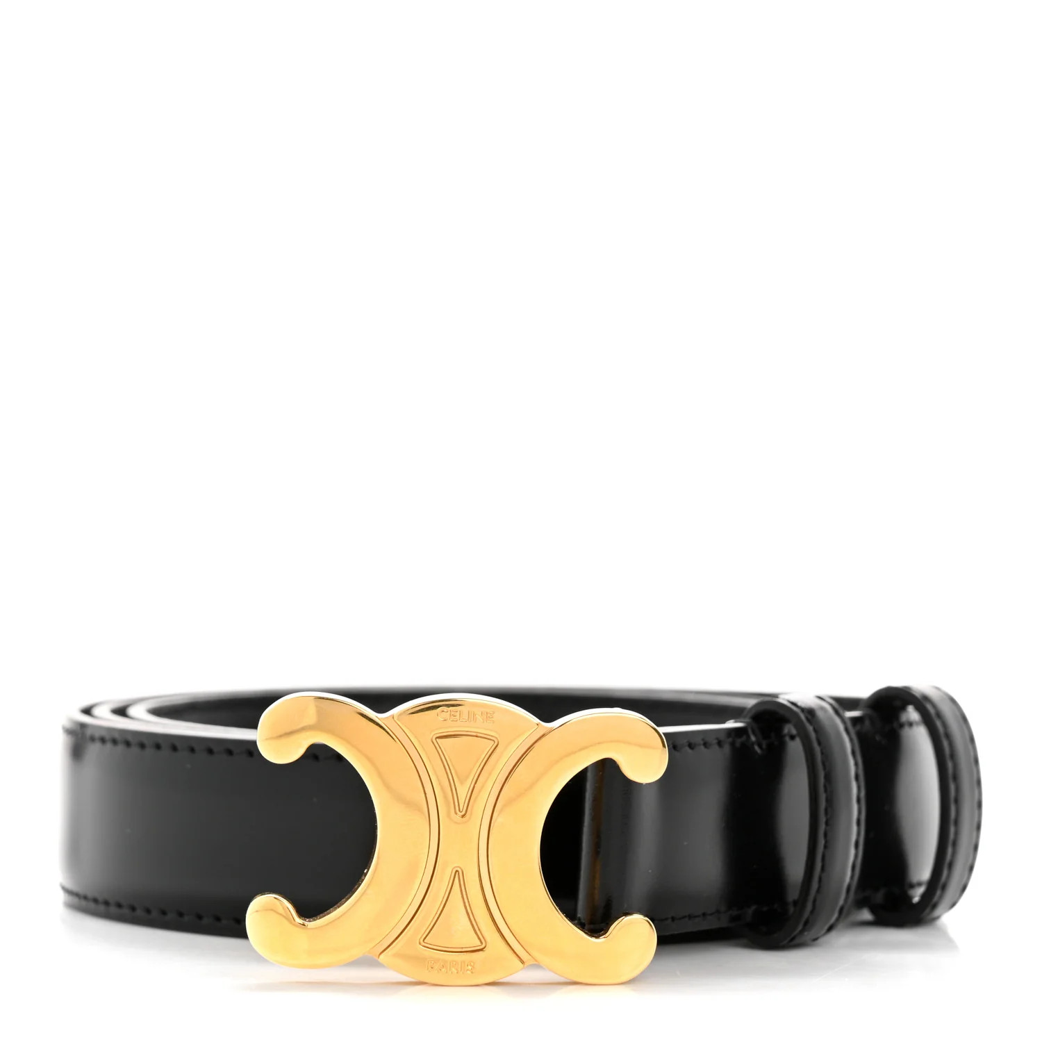 Box Calfskin Medium 25mm Triomphe Belt 85 34 Black | FASHIONPHILE (US)