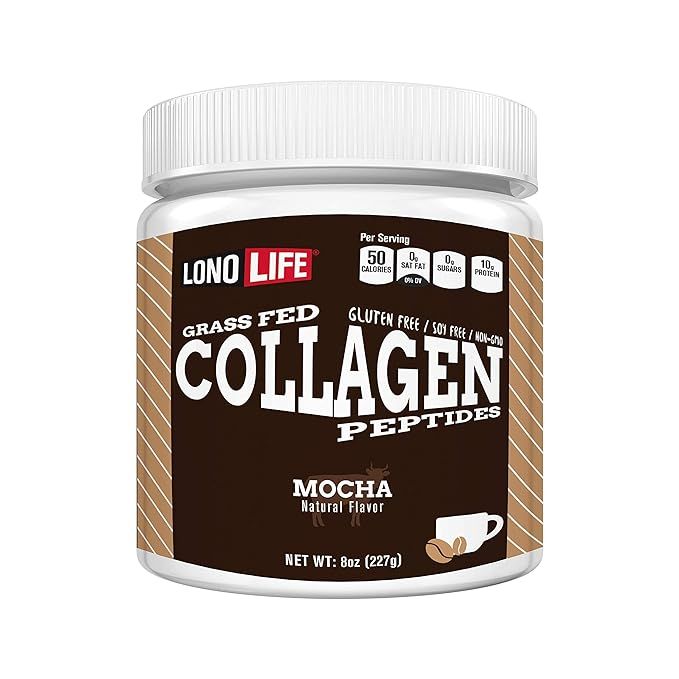 LonoLife Mocha Collagen Peptides with 10g Protein, Paleo and Keto Friendly, 8-Ounce Bulk Containe... | Amazon (US)