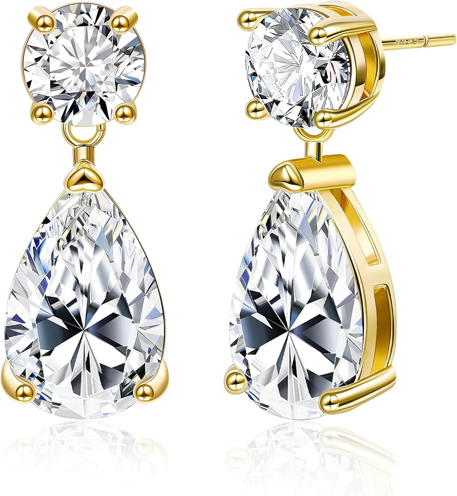 Drop Dangle Earrings for Women with CZ, 925 Sterling Silver Post | Amazon (US)