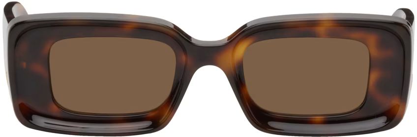 LOEWE - Tortoiseshell Rectangular Sunglasses | SSENSE