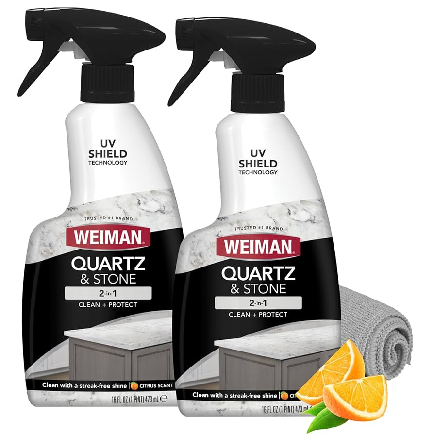 Weiman Quartz Countertop Cleaner and Polish (2 Pack w/Micro Towel) Clean and Shine Your Quartz Co... | Amazon (US)