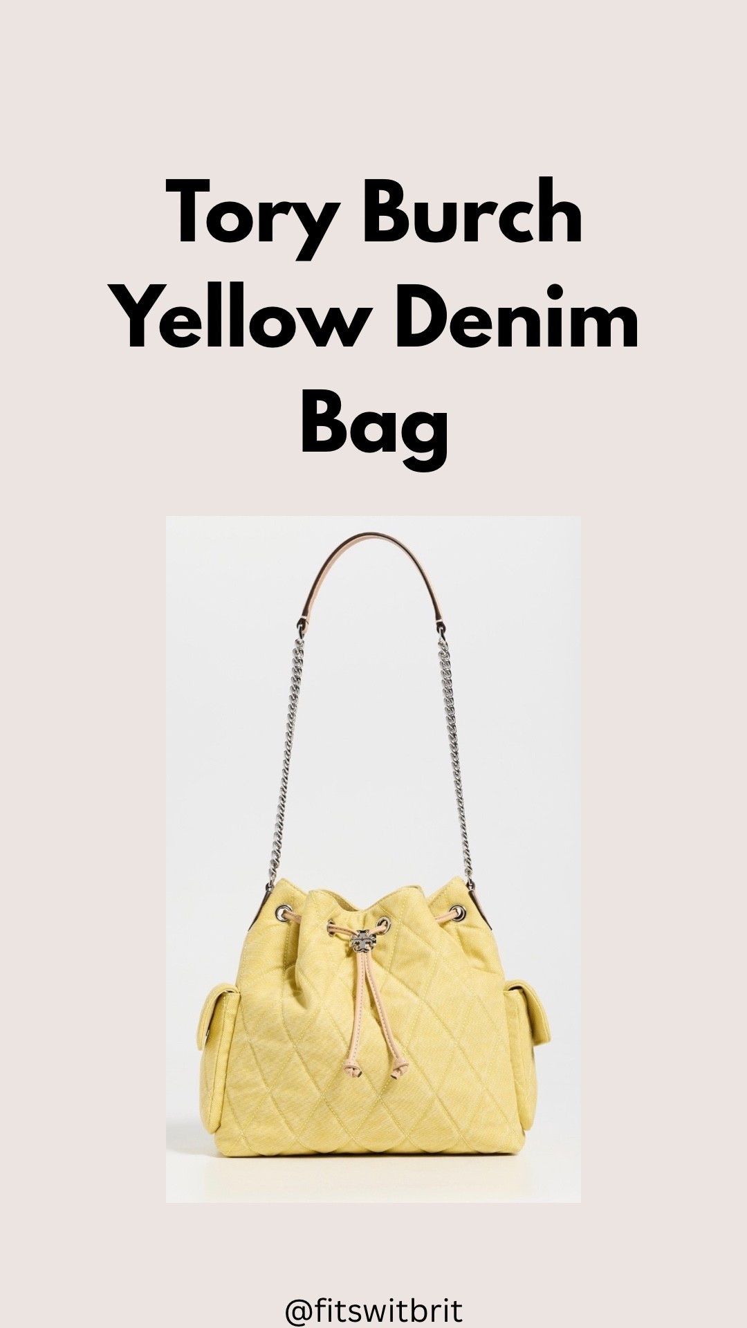 Yellow denim Tory Burch Charlie Handbag