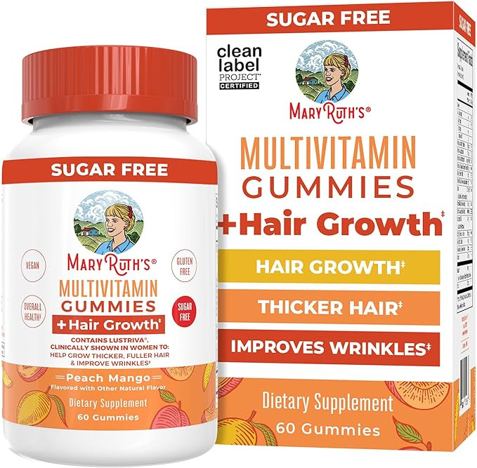 MaryRuth's Multivitamin + Hair Growth Gummies | with Lustriva® | Biotin 10000mcg | B Vitamins | ... | Amazon (US)