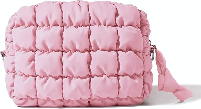 Yarnic Quilted Makeup Bag Cosmetic Bag, Travel Toiletry Bag for Women, Cute Makeup Bag Organizer ... | Amazon (US)