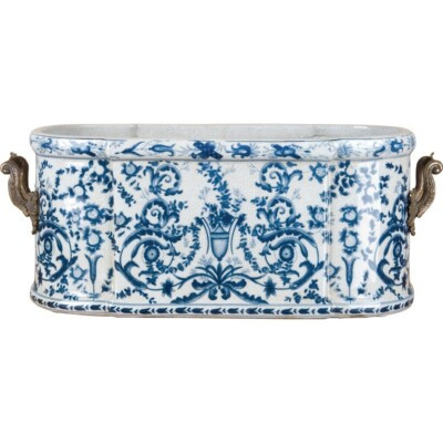 XL Blue & White Chinoiserie Foot Bath Cachepot Planter 22"L  | eBay | eBay US
